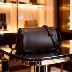 Minimal Flap Grain Leather Shoulder Bag Thin Strap Versatile Long Crossbody Daily Bag - Image 4