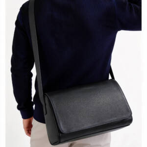 Minimal Flap Grain Leather Shoulder Bag Thin Strap Versatile Long Crossbody Daily Bag - Image 3