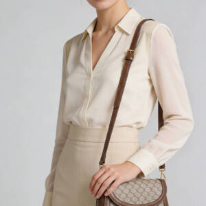 Color Contrast Diamond Print Handbag, Brown Trim Versatile Crossbody Purse For Daily Use