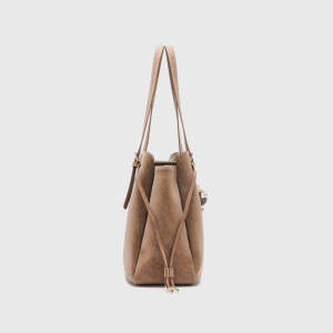 Vintage Matte Tote Bag, Adjustable Strap With Cute Fluffy Charm Shoulder Bag For Women - Image 2