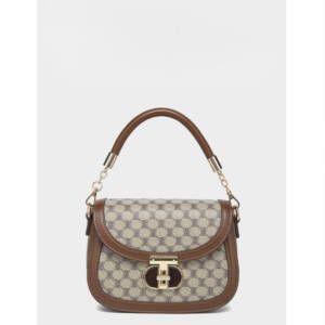 Vintage Leather Saddle Crossbody Bag, Printed Mini Handbag For Daily Commute Women - Image 4
