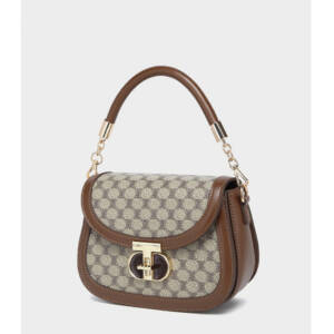 Vintage Leather Saddle Crossbody Bag, Printed Mini Handbag For Daily Commute Women - Image 5