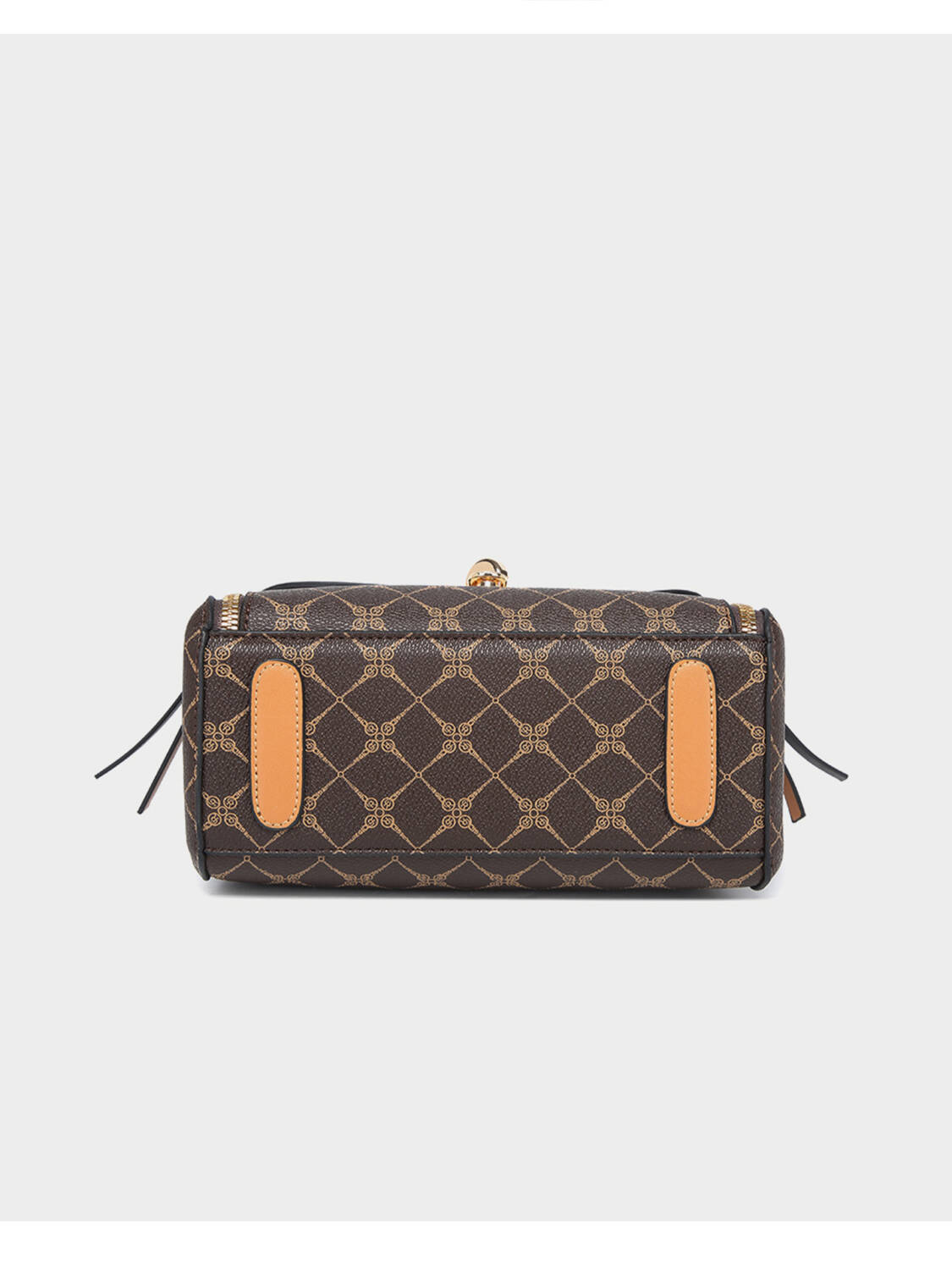Color Contrast Diamond Print Handbag, Brown Trim Versatile Crossbody Purse For Daily Use - Image 7